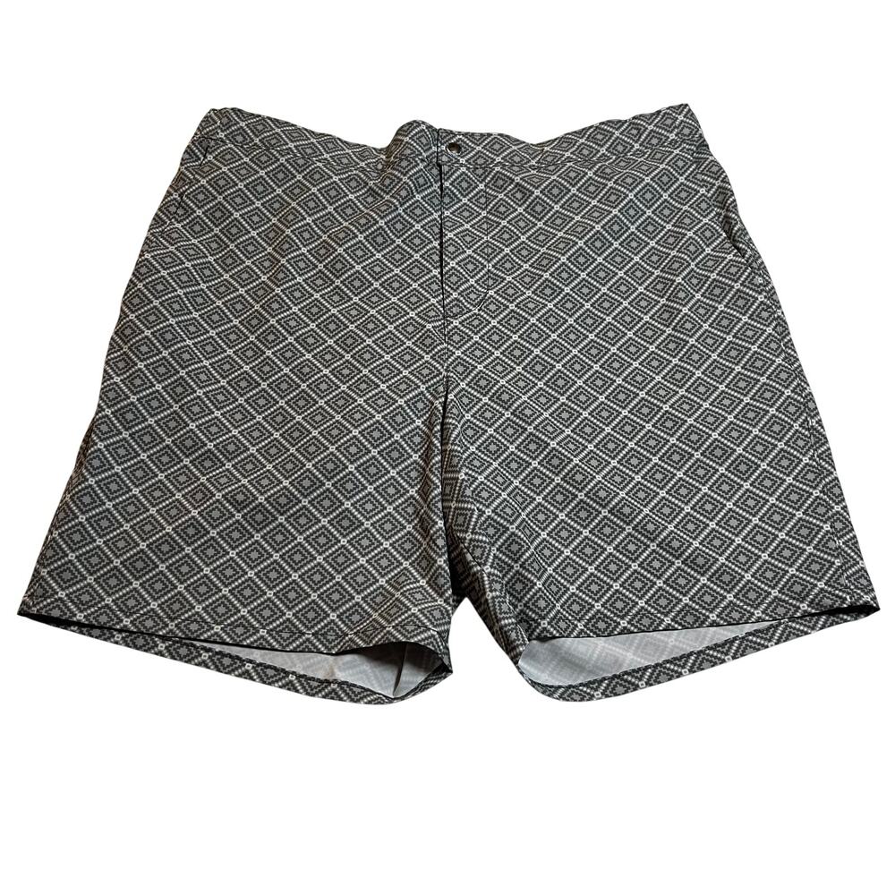 Lands' End Men's Geometric Sunset Swim Trunks Size L (36-38) Vacation Summer